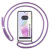 Funda Colgante Transparente Para Samsung Galaxy A35 5g Con Cordon Morado