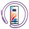 Funda Colgante Transparente Para Oppo A18 Con Cordon Morado