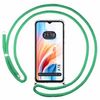 Funda Colgante Transparente Para Oppo A18 Con Cordon Verde Agua