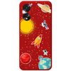 Funda Silicona Líquida Roja Para Oppo A18 Diseño Espacio Dibujos