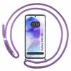 Funda Colgante Transparente Para Samsung Galaxy A55 5g Con Cordon Morado