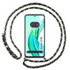 Funda Colgante Transparente Para Honor X7b Con Cordon Verde / Dorado