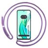 Funda Colgante Transparente Para Honor X7b Con Cordon Morado