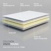 Colchón Viscoelástico - Viscoyoung - 80x180 Cm - Blanco - Reversible -transpirable - Altura 13cm  - Alta Gama