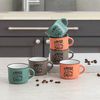 Quid Frappe Deco - Juego De 6 Tazas De Café De 8 Cl En Gres Ceramico De 3 Colores