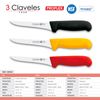 3 Claveles Proflex - Juego De 3 Cuchillos Profesionales Deshuesadores De 13 Cm Microban