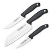 Claveles Evo - Set De 3 Cuchillos De Verduras, Cocina Y Santoku En Acero Inoxidable