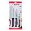 Claveles Evo - Set De 3 Cuchillos De Verduras, Cocina Y Santoku En Acero Inoxidable