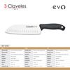 3 Claveles Evo - Cuchillo Santoku Alveolado 18 Cm Acero Inoxidable Mango Polipropileno