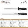 3 Claveles Evo - Set Cuchillo Jamonero Flexible De 25 Cm Con Chaira De 20 Cm