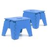 Pack De 2 Taburetes Plegables Multiusos - 25x21x21 - Escalera Antideslizante De Pvc - Altillo Para Cocina, Baño O Dormitorio - Azul