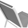 Set De 4 Sillas De Jardín Apilables - Asiento En Metal Y Tela Para Exteriores - Ideal Para Jardín, Balcón O Terraza - Blanco/gris