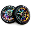 Pack De 2 Ruedas Spin Nokaic 100mm Para Patinete Freestyle, Color Negro-rainbow