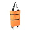 Bolsa De Compra Plegable Con Ruedas 2 En 1 Reutilizable Y Resistente Naranja