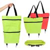 Bolsa De Compra Plegable Con Ruedas 2 En 1 Reutilizable Y Resistente Naranja