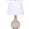 Lámpara Mesita Noche Cerámica Y Tela - Base Rayada Beige