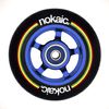 Nokaic Pack De 2 Ruedas 100 Mm Para Patinetes Scooters Freestyle, Goma Negra, Núcleo Aluminio Color (azul)