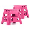 Pack De 2 Taburetes Plegables Multiusos - 29x22x32 - Escalera Antideslizante De Pvc - Altillo Para Cocina, Baño O Dormitorio - Fucsia