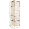 Mueble Auxiliar De Madera 5 Cajones - Natural/beige