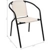 Silla De Metal Con Lona - Beige