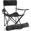 Silla De Camping Plegable Con Reposabrazos - Negro