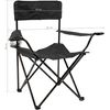 Silla De Camping Plegable Con Reposabrazos - Negro