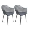 Conjunto De 2 Sillas En Polipropileno Y Metal - 58 X 52 X 86 Cm - Gris