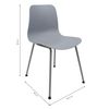 Silla De Diseño Moderno Fabricada En Polipropileno Para Comedor - 80 X 44,5 X 54 Cm - Gris