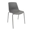 Silla En Polipropileno Y Metal - Asiento De Diseño Ideal Para Comedor Y Cocina - 55 X 82 X 51 Cm - Color Gris Oscuro