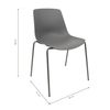 Silla En Polipropileno Y Metal - Asiento De Diseño Ideal Para Comedor Y Cocina - 55 X 82 X 51 Cm - Color Gris Oscuro