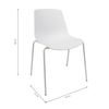 Silla En Polipropileno Y Metal - Asiento De Diseño Ideal Para Comedor Y Cocina - 55 X 82 X 51 Cm - Color Blanco