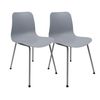 Pack De 2 Sillas De Diseño Moderno Fabricadas En Polipropileno Para Comedor - 80 X 44,5 X 54 Cm - Gris