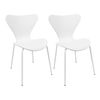 Conjunto De 2 Sillas En Polipropileno Y Metal - Asiento De Diseño Ideal Para Comedor Y Cocina - 51 X 80 X 51 Cm - Color Blanco