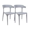 Pack De 2 Sillas De Diseño Moderno Fabricadas En Polipropileno Para Interiores/exteriores - 76 X 51 X 52 Cm - Gris