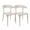 Pack De 2 Sillas De Diseño Moderno Fabricadas En Polipropileno Para Interiores/exteriores - 76 X 51 X 52 Cm - Beige