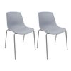 Conjunto De 2 Sillas En Polipropileno Y Metal - Asiento De Diseño Ideal Para Comedor Y Cocina - 55 X 82 X 51 Cm - Color Gris