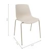 Conjunto De 2 Sillas En Polipropileno Y Metal - Asiento De Diseño Ideal Para Comedor Y Cocina - 55 X 82 X 51 Cm - Color Beige