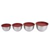 Set 4 Bol De Cocina De Acero Inoxidable Con Tapa De Silicona De Xsquo