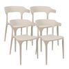 Pack De 4 Sillas De Diseño Moderno Fabricadas En Polipropileno Para Interiores/exteriores - 76 X 51 X 52 Cm - Beige