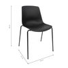 Conjunto De 4 Sillas En Polipropileno Y Metal - Asiento De Diseño Ideal Para Comedor Y Cocina - 55 X 82 X 51 Cm - Color Negro