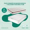 Pack Ahorro Canapé Basic Y Colchón | Blanco | Toscana Deluxe | 150x190 Cm