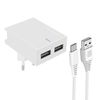 Cargador Doble Usb 3a Smart Ic + Cable Usb-c Swissten Slim - Blanco