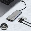 Hub 8 En 1 Usb-c 3xusb 1xusb-c 1xhdmi 1xethernet 1 Sd Micro-sd Swissten - Gris