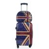 Maleta De Cabina Equipaje De Mano Trolley + Neceser Viaje Avión Rígida 4 Ruedas Giratorias Inglaterra Azul