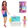 Barbie Muñeca Skipper Babysitters Canguro Con Bebe Y Bañera Accesorios (mattel Fxh05)