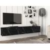 Mueble De Tv Suspendido Vikila  180x29.5x29.5 Cm Color Negro Vente-unique