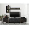 Mueble De Tv De Pared Cadeba  180x31.4x35 Cm Color Negro, Color Natural Oscuro Vente-unique