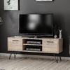 Soporte De Tv Almira, 120x35x50 Cm, Piernas 20 Cm, Color Madera, Negro