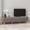 Mueble De Tv 3 Puertas Gris Antracita L180 Cm - Ámsterdam