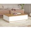 Mesa De Centro Fija Lotula  90x60x28.6 Cm Color Color Natural Claro, Blanco Vente-unique